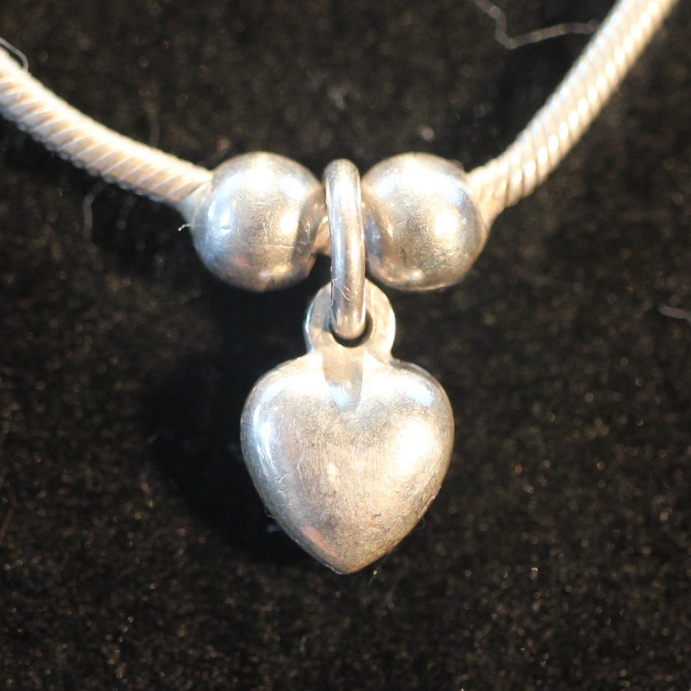 Sterling Silver 925, Snake Chain Hearts Necklace